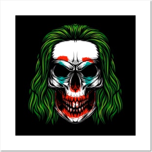 Clown skull Posters and Art